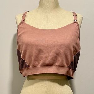 Auden Pink/Black Maternity Nursing Racerback Yoga Bra Size 3X